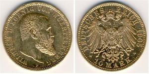 10 Марка Німецька імперія (1871-1918) Золото Wilhelm II, German Emperor (1859-1941)
