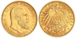 10 Марка Німецька імперія (1871-1918) Золото Wilhelm II, German Emperor (1859-1941)