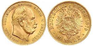 10 Марка Пруссия (королевство) (1701-1918) Золото Wilhelm I, German Emperor (1797-1888)