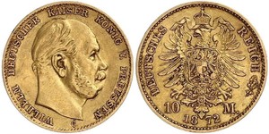 10 Марка Пруссия (королевство) (1701-1918) Золото Wilhelm I, German Emperor (1797-1888)