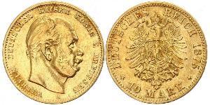 10 Марка Пруссия (королевство) (1701-1918) Золото Wilhelm I, German Emperor (1797-1888)