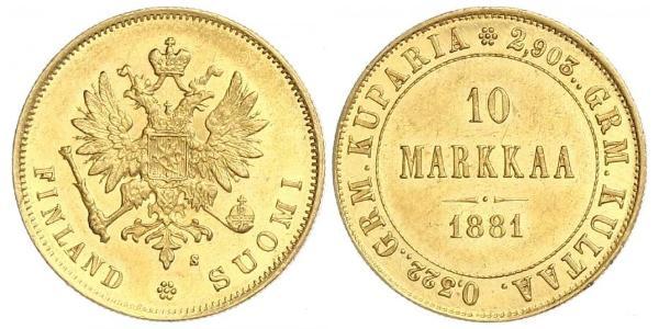 10 Марка Російська імперія (1720-1917) / Фінляндія (1917 - ) Золото Олександр III (1845 -1894)