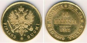 10 Марка Финляндия (1917 - ) / Российская империя (1720-1917) Золото Александр III (1845 -1894)