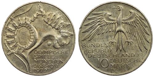 10 Марка ФРН (1949-1990) Срібло 