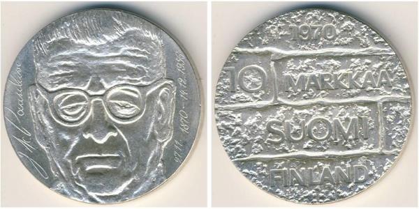 10 Марка Фінляндія (1917 - ) Срібло Юго Паасиківі