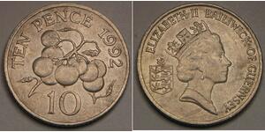 10 Пенни Гернси  Елизавета II (1926-2022)