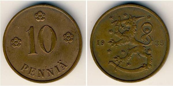 10 Пенни Финляндия (1917 - ) Медь 