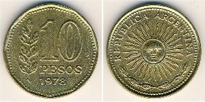 10 Песо Аргентинская Республика (1861 - ) Алюминий/Бронза 