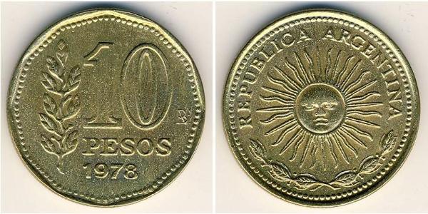 10 Песо Аргентинская Республика (1861 - ) Алюминий/Бронза 