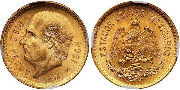 10 Песо Мексиканські Сполучені Штати (1867 - ) Золото Miguel Hidalgo
