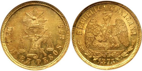 10 Песо Соединённые Штаты Мексики (1867 - ) Золото 
