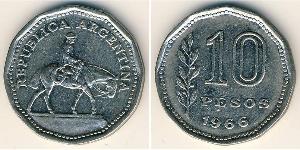10 Песо Республіка Аргентина (1861 - ) Нікель/Мідь 
