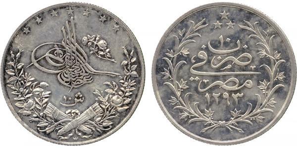 10 Пиастр / 10 Куруш Османская империя (1299-1923) Серебро Абдул-Хамид II (1842 - 1918)