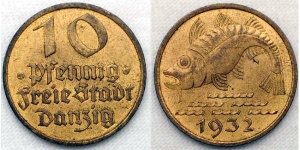 10 Пфенниг Данциг/Гданьск  (1454-1793) Алюминий/Бронза 