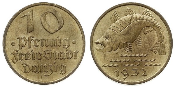 10 Пфенниг Данциг/Гданьск  (1454-1793) Алюминий/Бронза 