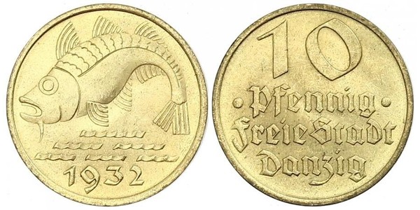 10 Пфенниг Данциг/Гданьск  (1454-1793) Алюминий/Бронза 