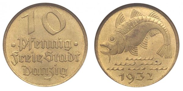 10 Пфенниг Данциг/Гданьск  (1454-1793) Алюминий/Бронза 