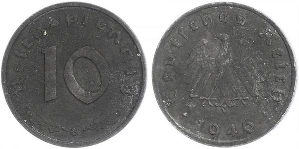 10 Пфенниг Третий рейх (1933-1945) Цинк 
