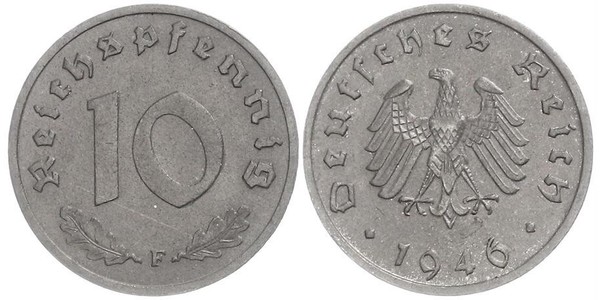 10 Пфенниг Третий рейх (1933-1945) Цинк 