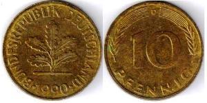10 Пфеніг ФРН (1949-1990) Латунь/Залізо 