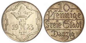 10 Пфеніг Gdansk (1920-1939) Нікель/Мідь 
