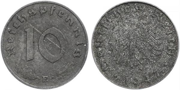 10 Пфеніг Третій рейх (1933-1945) Цинк 