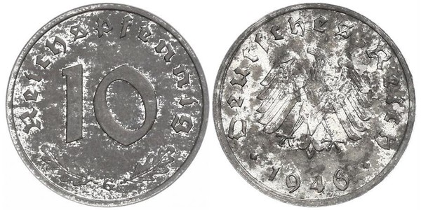 10 Пфеніг Третій рейх (1933-1945) Цинк 