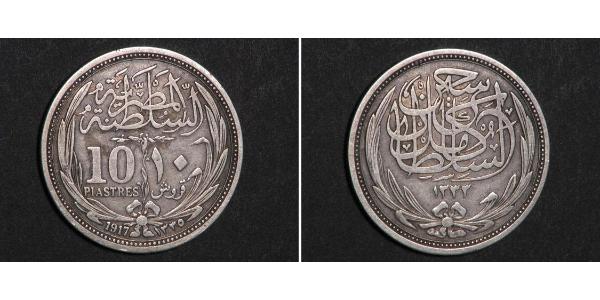 10 Піастр Султанат Египет (1914 - 1922) Срібло Hussein Kamel of Egypt (1853 - 1917)