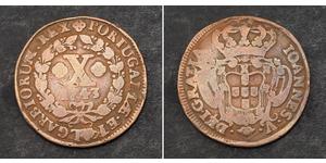 10 Рейс Королевство Португалия (1139-1910) Медь Жуан V король Португалии (1689-1750)