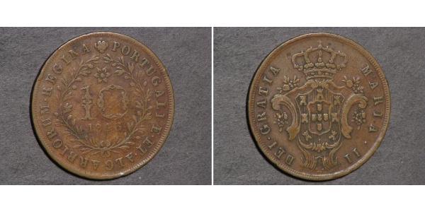 10 Рейс Азорські о-ви / Королівство Португалія (1139-1910) Мідь 