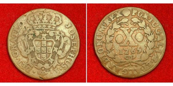 10 Рейс Королівство Португалія (1139-1910) Мідь Joseph I of Portugal (1714-1777)