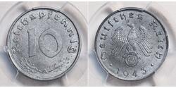 10 Рейхспфеніг Третій рейх (1933-1945) Цинк 