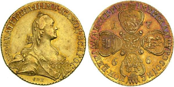 10 Рубль Российская империя (1720-1917) Золото Екатерина II (1729-1796)