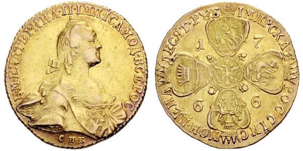 10 Рубль Російська імперія (1720-1917) Золото Катерина II (1729-1796)