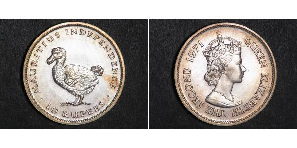 10 Рупія Маврикій  Єлизавета II (1926-2022)