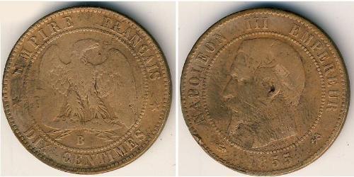 10 Сантім Second French Empire (1852-1870) Бронза Наполеон ІІІ Бонапарт (1808-1873)
