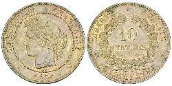 10 Сантім Третя французька республіка (1870-1940)  Бронза 