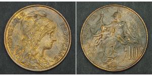 10 Сантім Третя французька республіка (1870-1940)  Бронза 