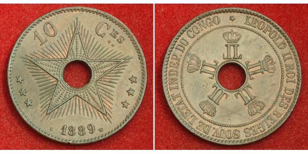 10 Сантім Бельгійське Конго (1908 - 1960) Мідь 