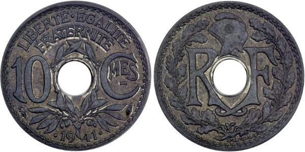 10 Сантім Vichy France (1940-1944) / Третя французька республіка (1870-1940)  Нікель/Мідь 