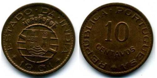 10 Сентаво Португальская Индия (1510-1961) Бронза 