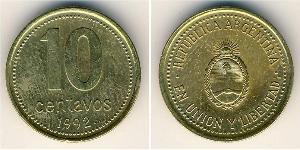 10 Сентаво Республіка Аргентина (1861 - ) Бронза/Алюміній 