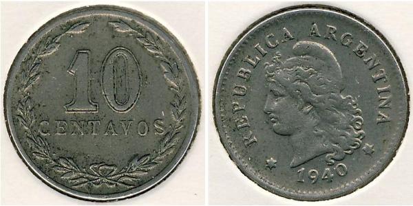 10 Сентаво Аргентинская Республика (1861 - ) Никель/Медь 
