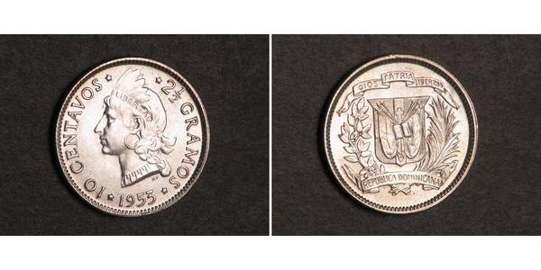 10 Сентаво Доминиканская Республика Серебро 