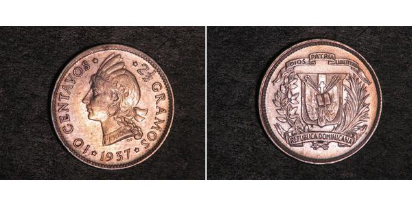 10 Сентаво Доминиканская Республика Серебро 
