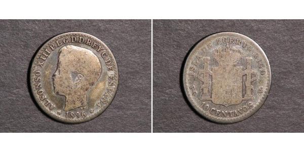 10 Сентаво Пуэрто-Рико Серебро Alfonso XIII of Spain (1886 - 1941)