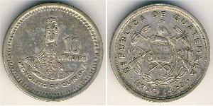 10 Сентаво Республика Гватемала (1838 - ) Серебро 