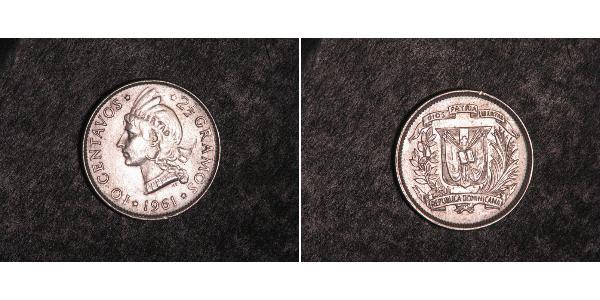 10 Сентаво Домініканська Республіка Срібло 