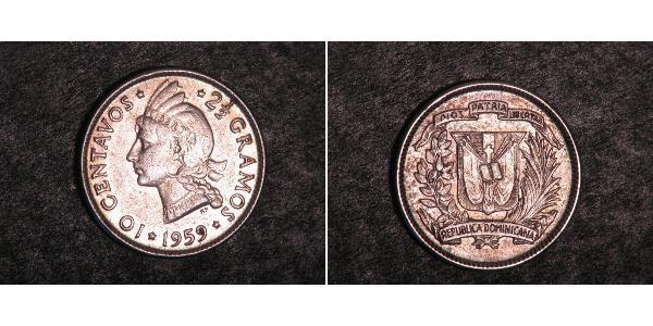 10 Сентаво Домініканська Республіка Срібло 
