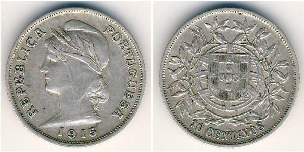 10 Сентаво Перша Португальська Республіка (1910 - 1926) Срібло 